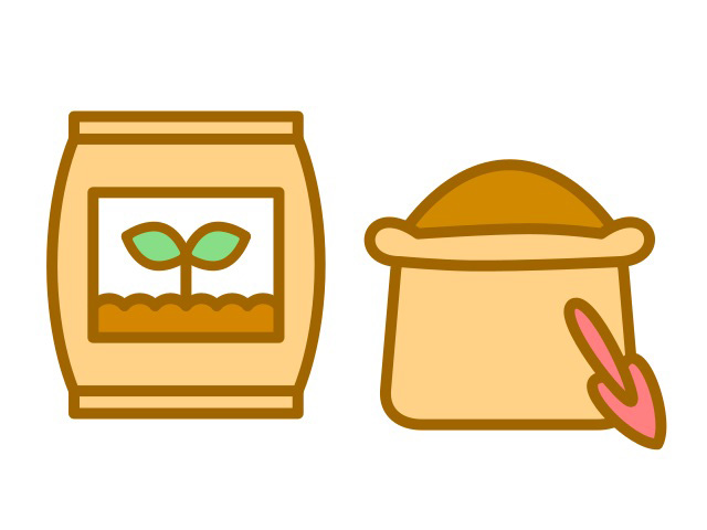 肥料とシャベル