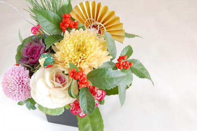 正月飾りとしてのセンリョウ